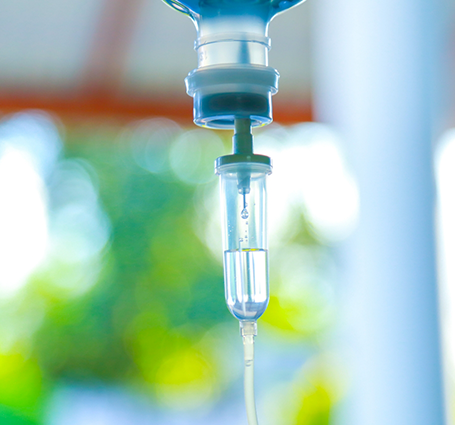 Close up of an IV drip