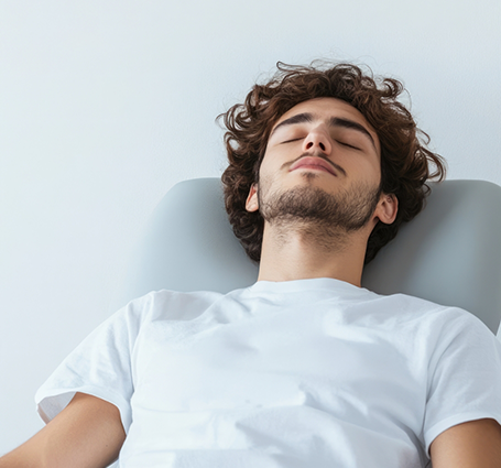 Man relaxing in the dental chair